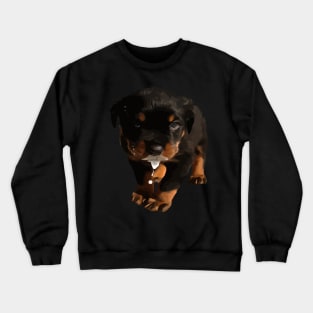 Cute Rottweiler Puppy Drooling Milk Crewneck Sweatshirt